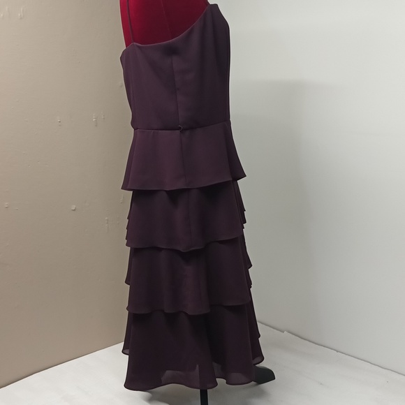 S.L.fashions Dress women's size 14|purple /plum tier ruffle Dress EUC. - Picture 8 of 13